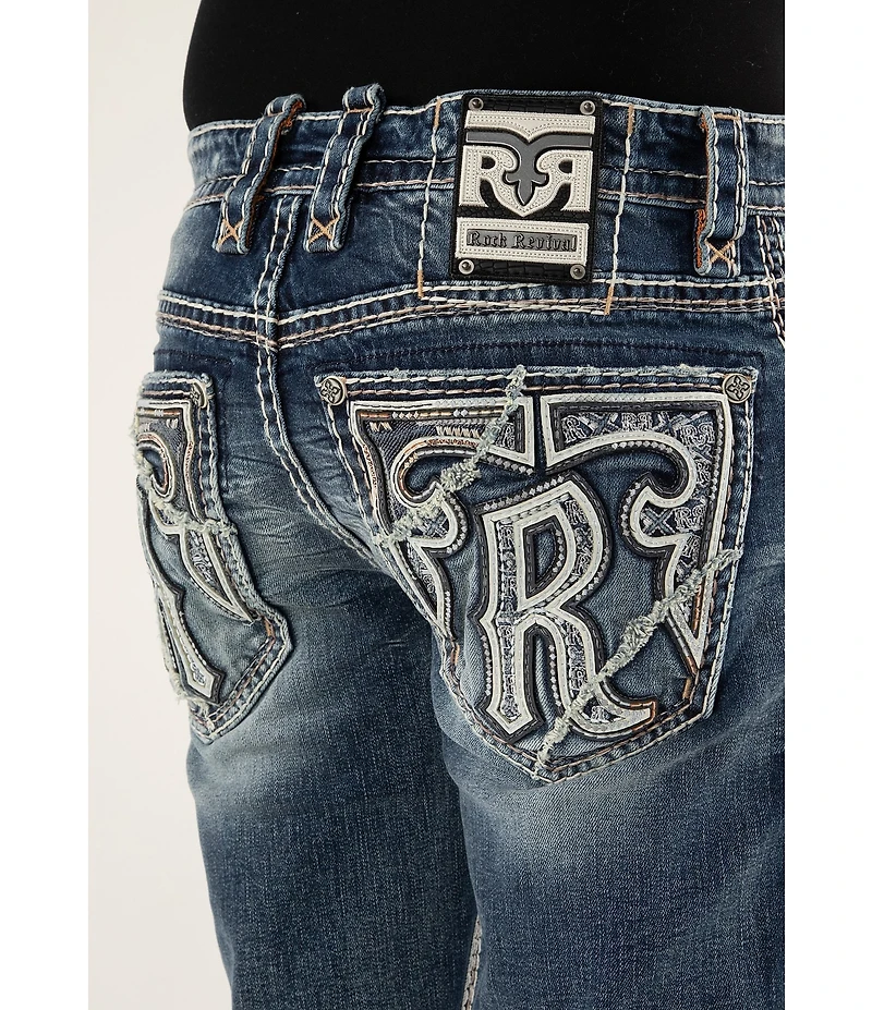 Rock Revival Ziggy Inverted-Fleur-De-Lis Pocket Straight Leg Jeans