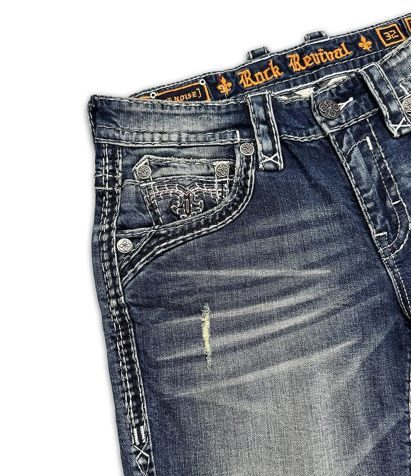 Rock Revival Zinfandel Deep Toned Medium Wash 14#double; Inseam Denim Shorts