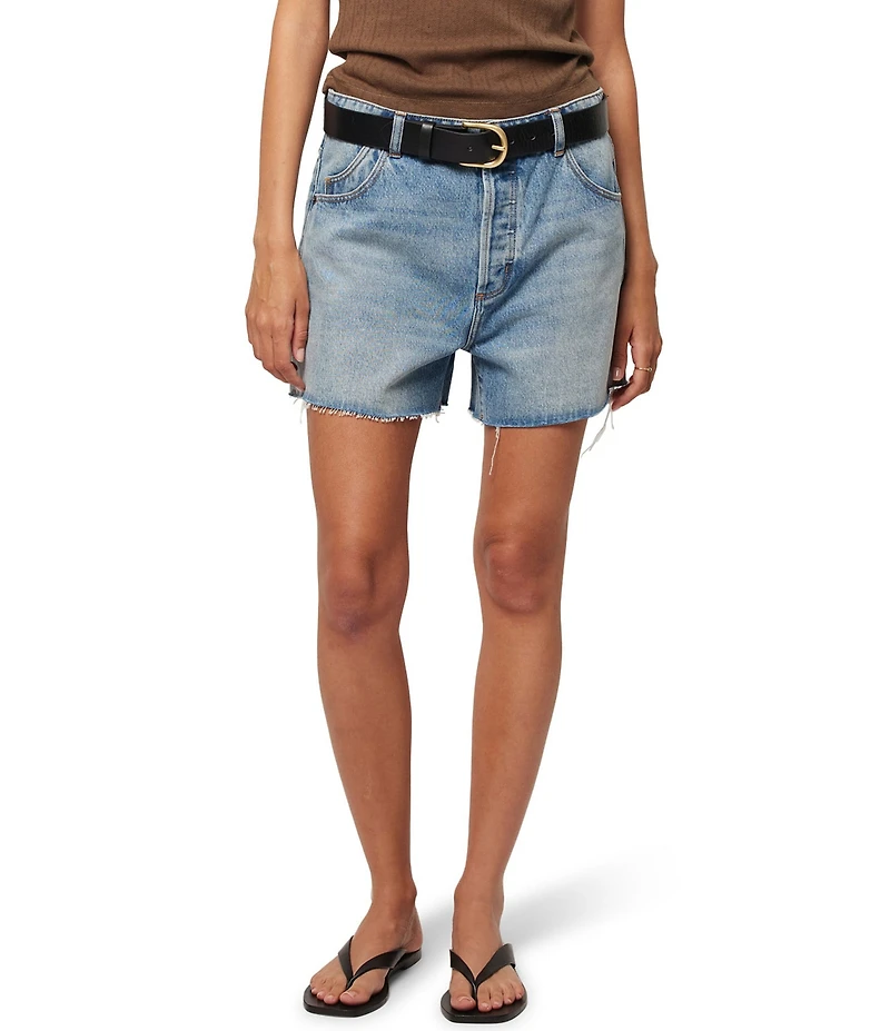 Rolla's 90's Relaxed Mid Rise Raw Hem Denim Shorts