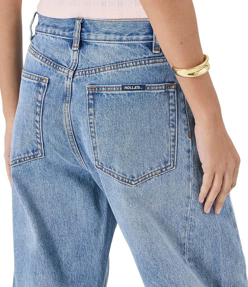 Rolla's Arc Barrel Mid-Rise Wide Leg Denim Jeans