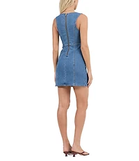 Rolla's Carmen Boat Neck Sleeveless Denim Mini Dress