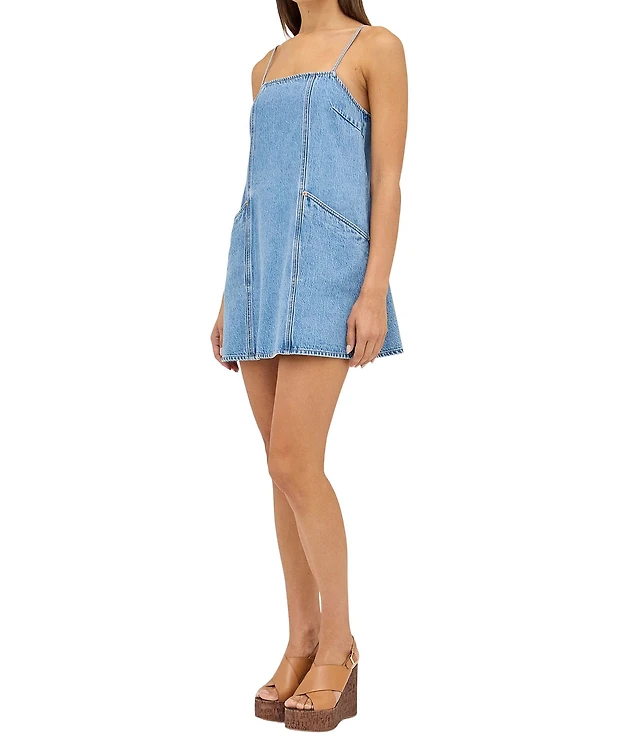 ae floral denim mini shift dress AE Floral Denim Mini Shift Dress On Sale Now with Up to 40% Off