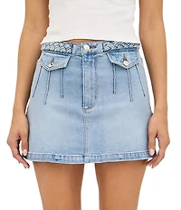 Rolla's High Line Bowery Braid Denim Mini Skirt