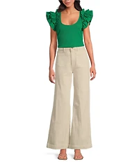 Rolla's High Rise Sailor Comfort Off White Wide Leg Jeans