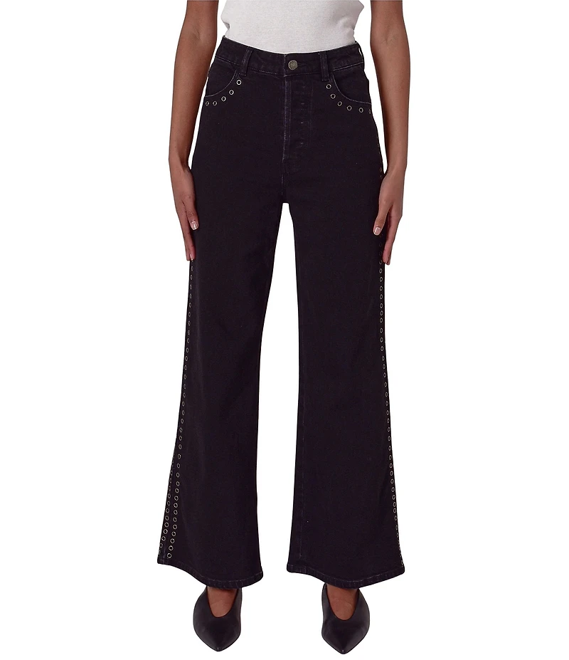 Rolla's Jeans Sailor Scoop Eyelet High Rise Wide Leg Jeans