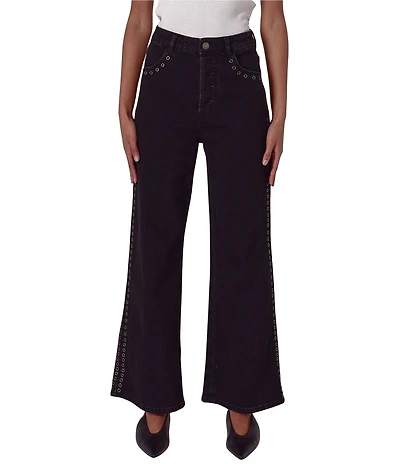 Rolla's Jeans Sailor Scoop Eyelet High Rise Wide Leg Jeans