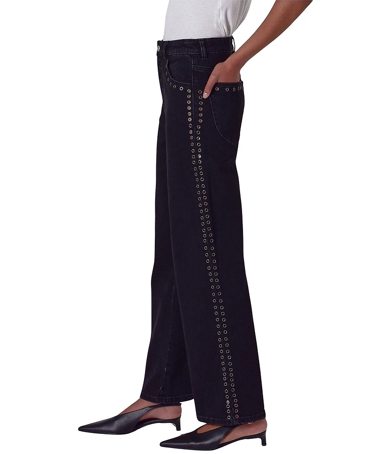 Rolla's Jeans Sailor Scoop Eyelet High Rise Wide Leg Jeans