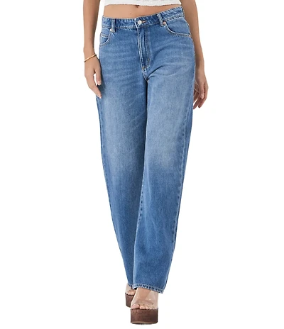 Rolla's Kate Baggy Mid Rise Relaxed Wide Straight Leg Jeans
