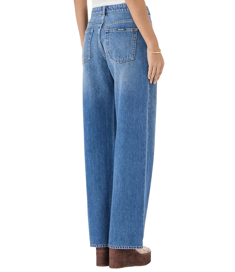 Rolla's Kate Baggy Mid Rise Relaxed Wide Straight Leg Jeans