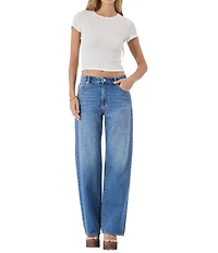 Rolla's Kate Baggy Mid Rise Relaxed Wide Straight Leg Jeans