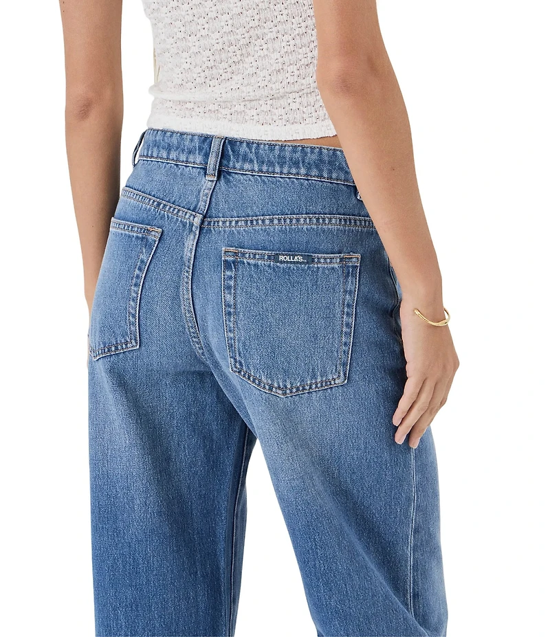 Rolla's Kate Baggy Mid Rise Relaxed Wide Straight Leg Jeans