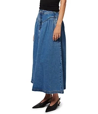 Rolla's Leonie River Blue High-Rise Midi Skirt