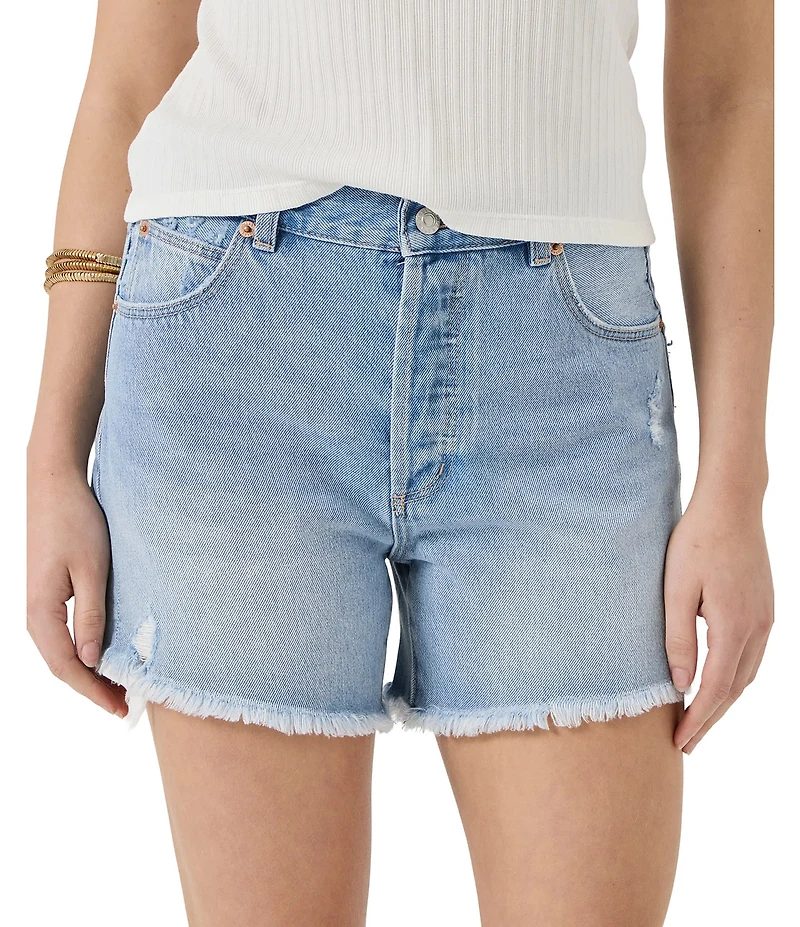 Rolla's Lou Mid-Rise Sunshine Blue Denim Shorts
