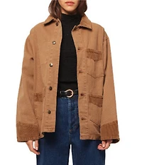 Rolla's Patch Pocket Button Front Long Sleeve Denim Barn Jacket