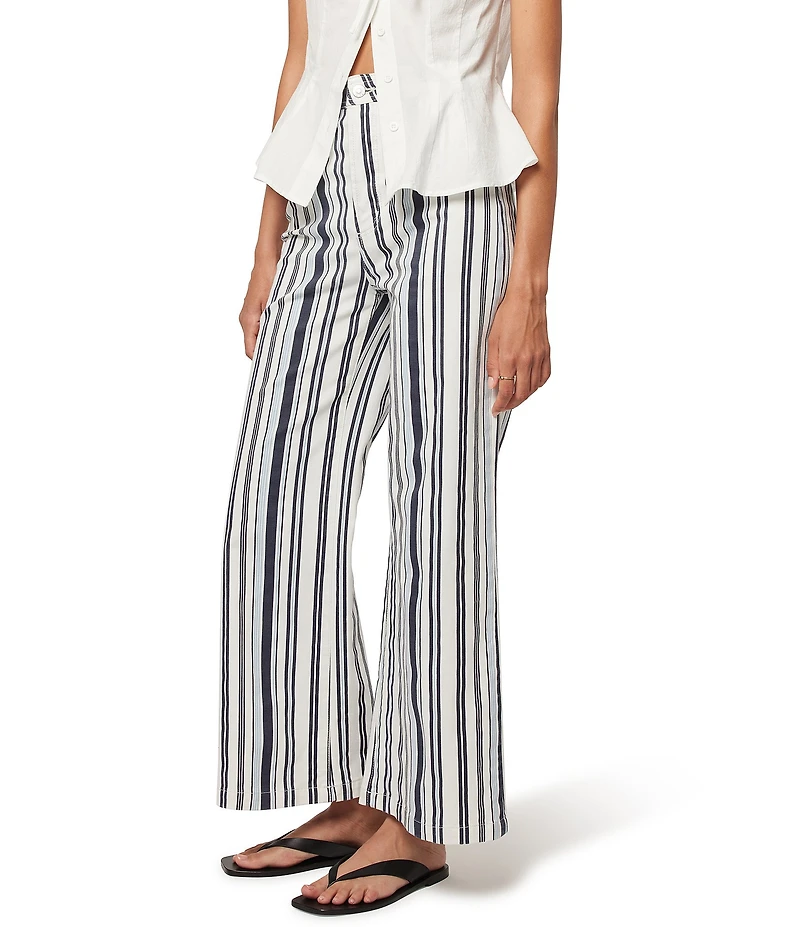 Rolla's Sailor Stripe Denim High Rise Wide Flare Leg Jeans