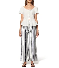 Rolla's Sailor Stripe Denim High Rise Wide Flare Leg Jeans