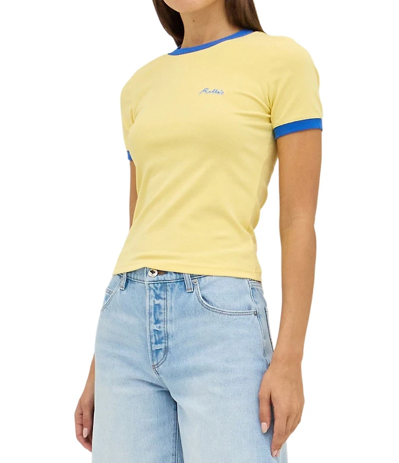 Rolla's Script Ringer Round Neck Short Sleeve Tee
