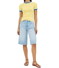 Rolla's Script Ringer Round Neck Short Sleeve Tee