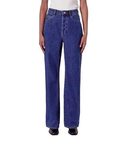 Rolla's Stevie Relaxed Stonewash High Rise Straight Leg Denim Jeans