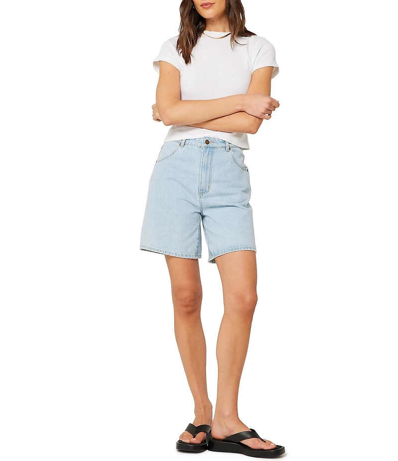 Rolla's Super Mirage Nina Blue High-Rise Rigid Denim Shorts