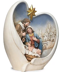 Roman 10#double;H Holy Family Near City in Wings Tabletop Decor
