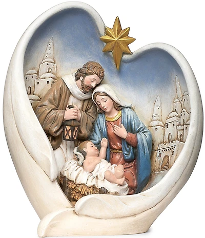 Roman 10#double;H Holy Family Near City in Wings Tabletop Decor