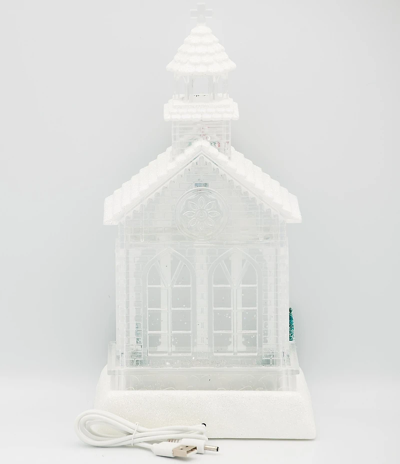 Roman 11.5 H Lighted Swirl Glittering Church Decor