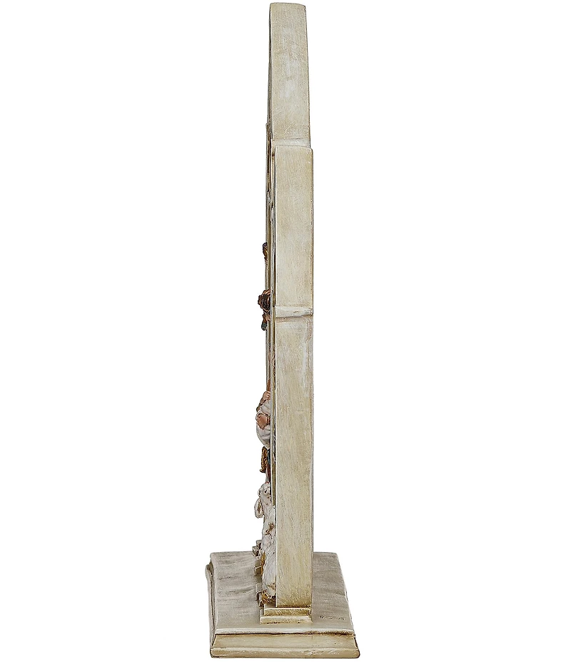 Roman 12#double; Holy Family Triple Arch Gold Scrolls Scene Tabletop Decor