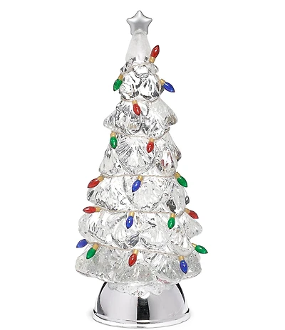 Roman Swirl Tree with Multi-Colored Lighted Bulb Strand Tabletop Decor, 12.5#double;