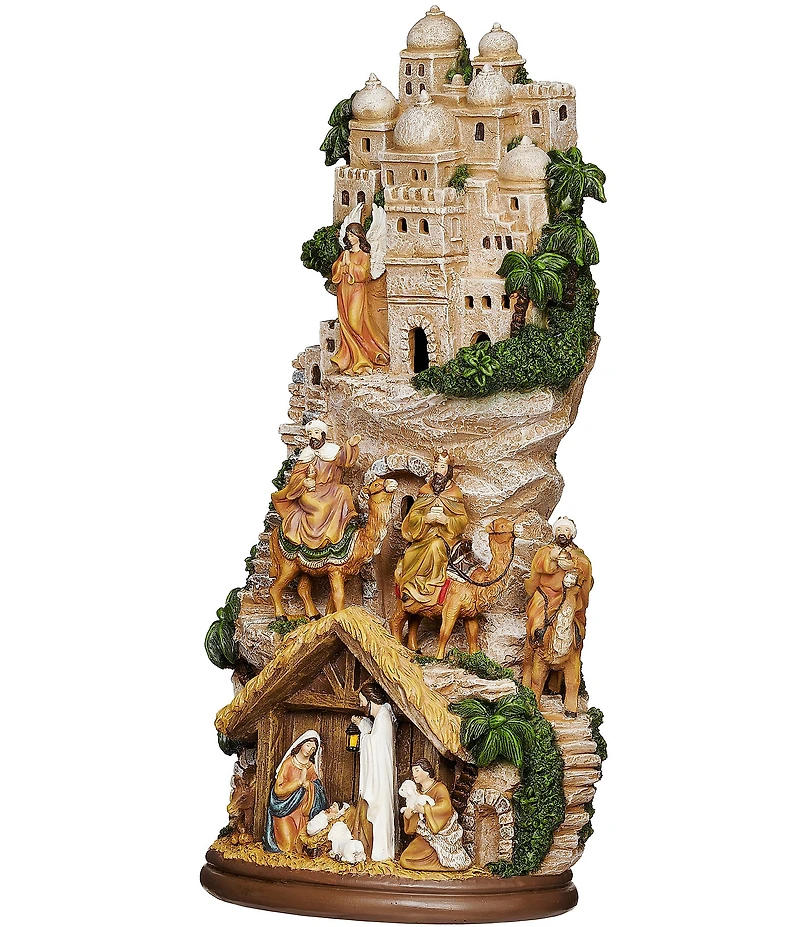 Roman 17#double;H LED Lighted Stair Nativity Scene Decor