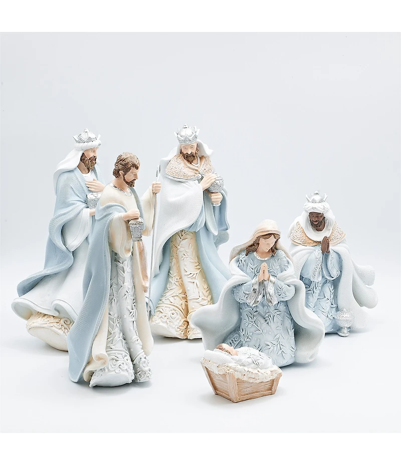 Roman 6-Piece Nativity Set with Leaf Patterned