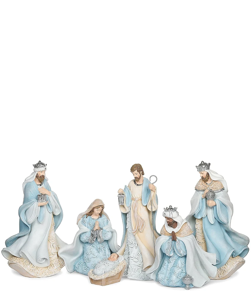 Roman 6-Piece Nativity Set with Leaf Patterned