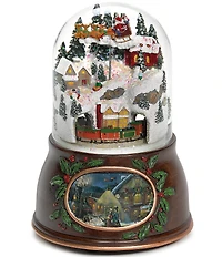 Roman 6.25#double; Musical Village with Santa and Train Bullet Glitterdome