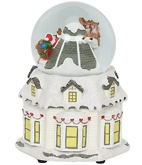 Roman 7#double; Musical Rotating Santa Over a House Tabletop Christmas Decoration