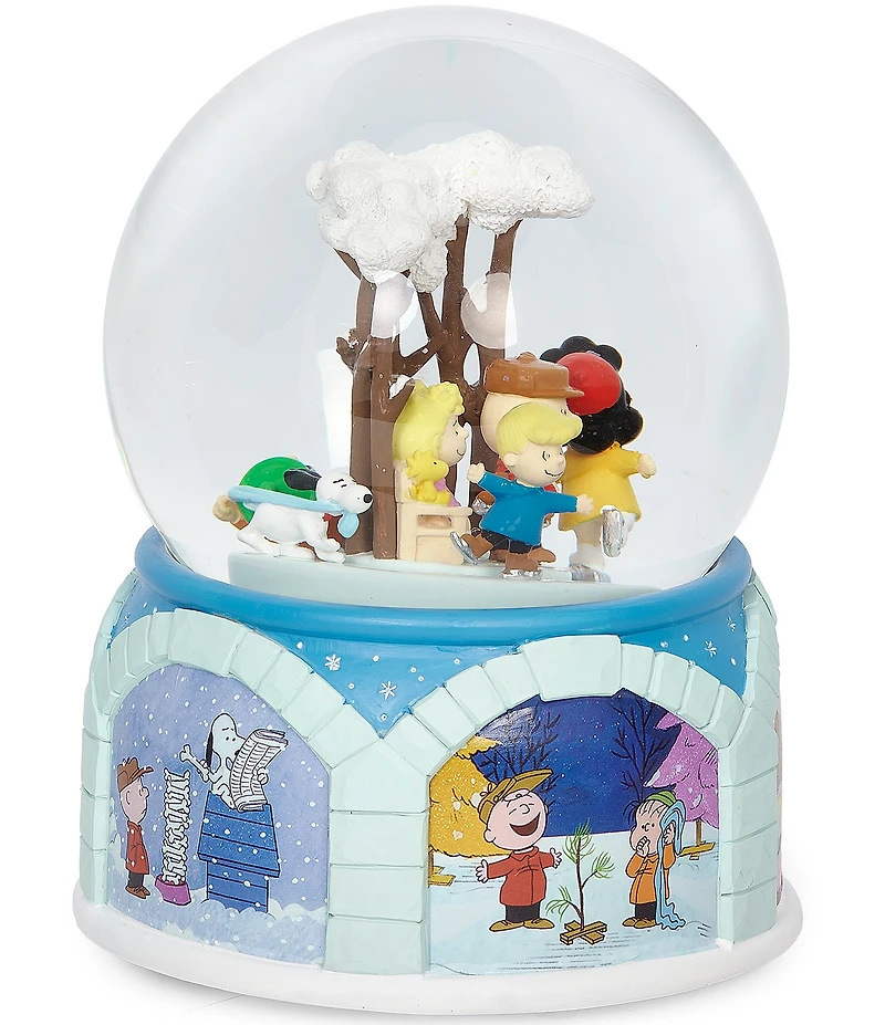 Roman 7#double; Musical Rotating Peanuts Glitterdome Snow Globe