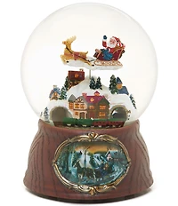 Roman 7#double; Musical Santa & Rotating Train Glitterdome Snow Globe