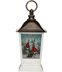 Roman 9.5#double; Cardinal LED Lighted Glitter Swirl Lantern