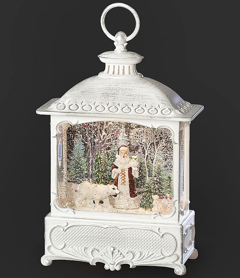 Roman Confetti Lites Santa With Polar Bear LED Swirl Lantern