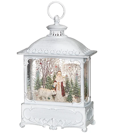 Roman Confetti Lites Santa With Polar Bear LED Swirl Lantern