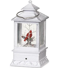 Roman LED Lighted Cardinal Swirl Gray Lantern