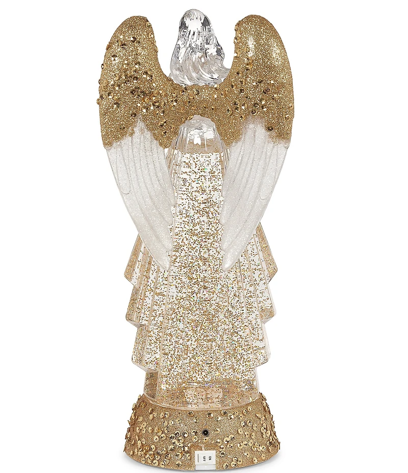Roman LED Lighted Clear and Gold Swirl Angel Tabletop Decor