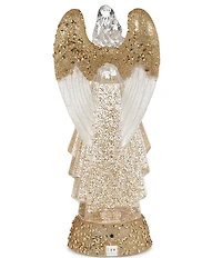 Roman LED Lighted Clear and Gold Swirl Angel Tabletop Decor