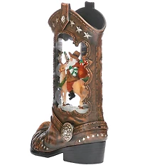Roman LED Lighted Swirl Cowboy Boot and Santa Tabletop Decor