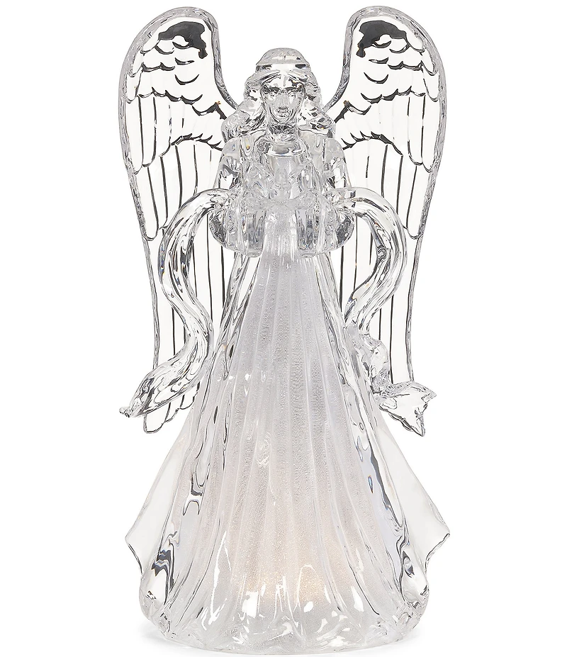 Roman Lighted Angel Holding Dove Figurine