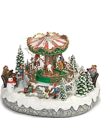 Roman Lighted Musical Rotating Carousel in the Park Decor