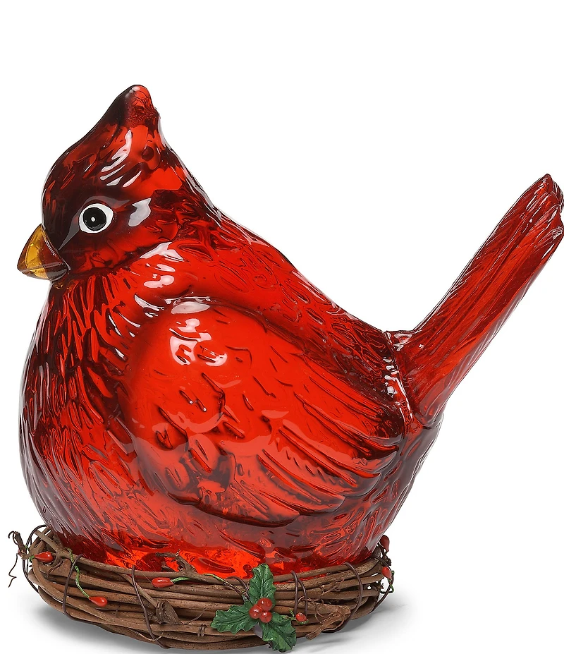 Roman Lighted Swirl Cardinal Figurine