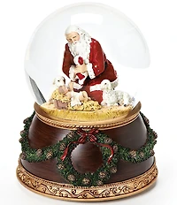 Roman Musical Kneeling Santa Glitterdome Water Globe