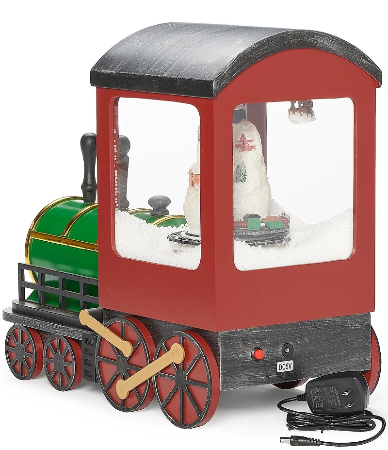 Roman Musical Lighted Snowblowing Train with Rotation Decor