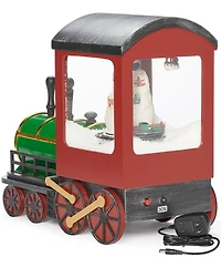 Roman Musical Lighted Snowblowing Train with Rotation Decor