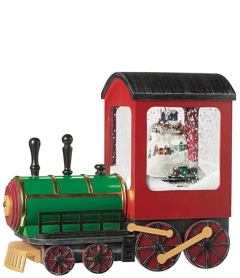 Roman Musical Lighted Snowblowing Train with Rotation Decor